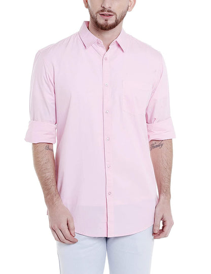 Solid Colour Cutaway Collar Slim Fit Shirt