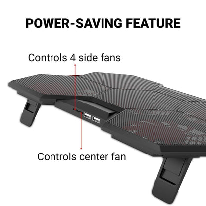 Five Fan Cooling Pad for Notebook Laptop with Dual USB Port