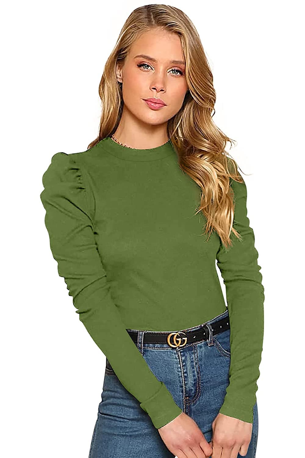 Long Sleeve Collarless Slim Fit Top