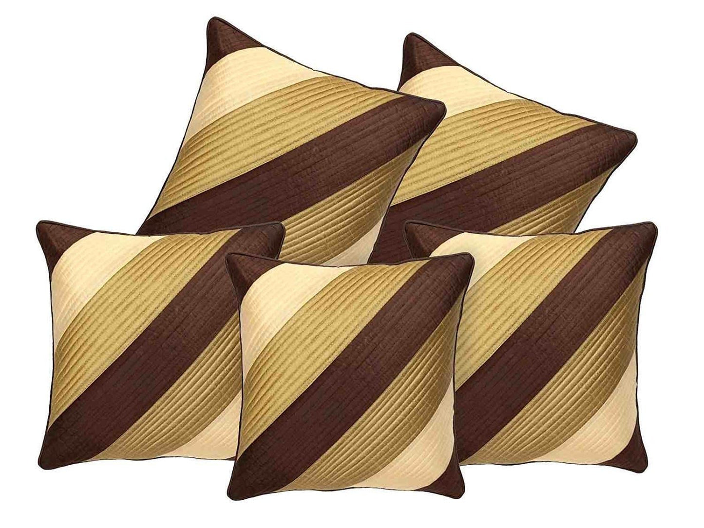 Decor Cushion Cover Set of 5 - Brown and Gold