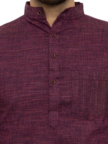 Three Quarter Sleeve Knee Length Cotton Regular Kurta