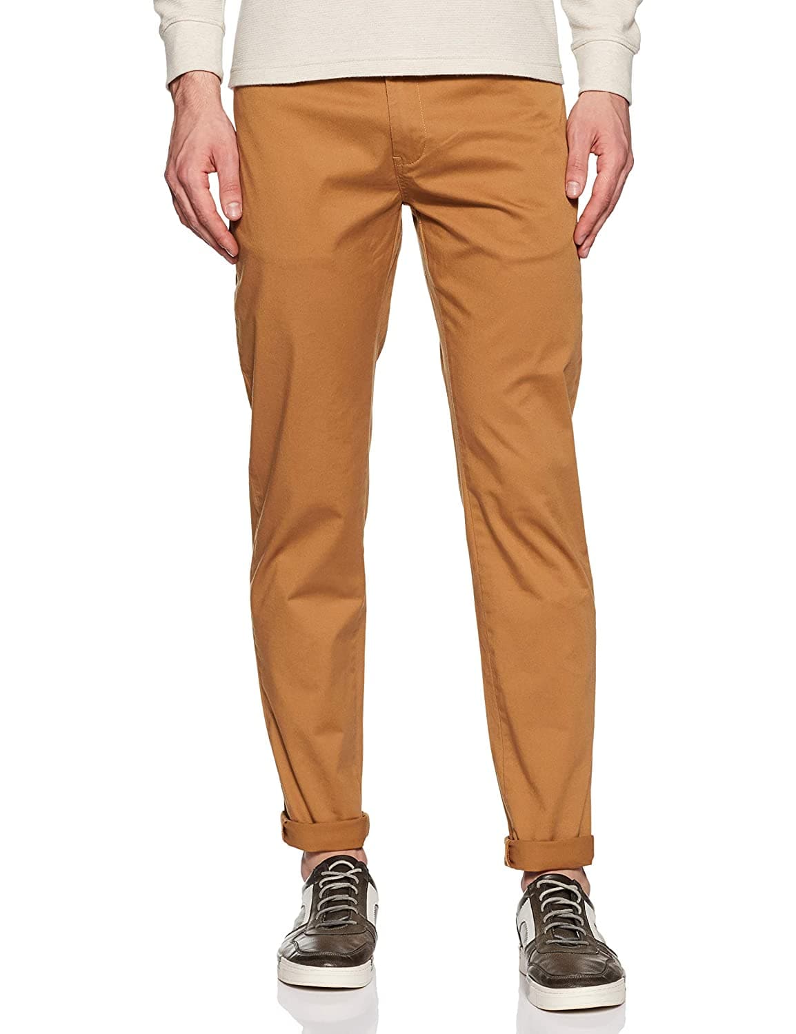 Zip Fly Cotton Slim Fit Casual Trousers