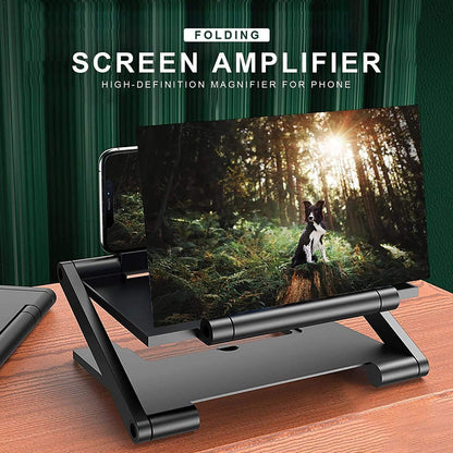 Mobile Screen Magnifier 8 inches Phone Enlarger Movie Amplifier Magnifying Glass with Foldable Stand