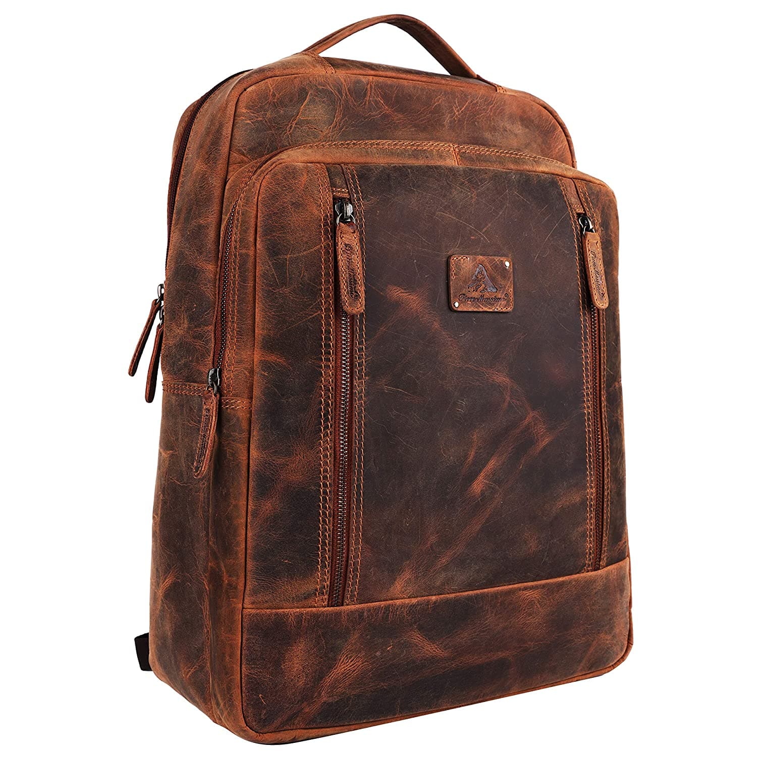 Premium Leather Work Casual Laptop Backpacks Ample Storage Features Padded Back Panel Multiple Pocket Sleeves