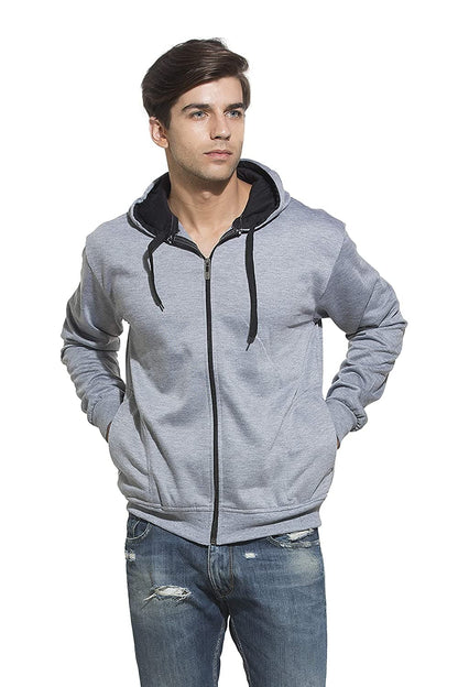 Full Sleeve Kangaroo Pockets Round Neck Hoodie Cotton Sweatshirt