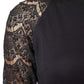 Black Solid Lace Half Sleeve Round Neck Jumpsuit