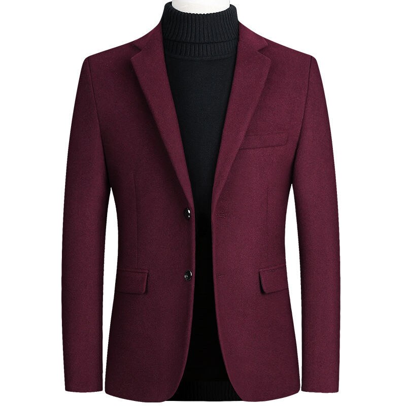 Single Breasted Luxury Wool Thick Business Blazers