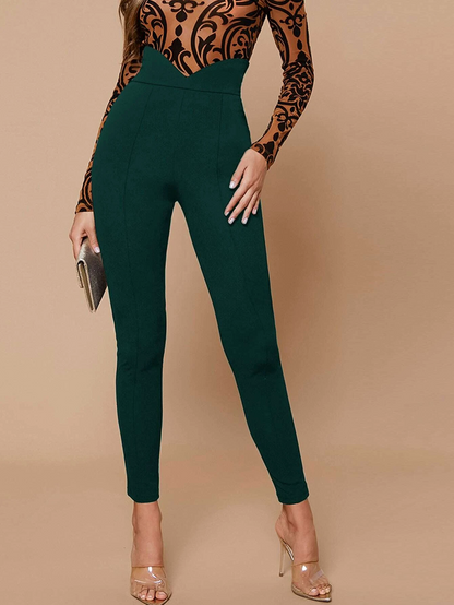 High Waist Cropped Skinny Pants