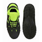 Black Fluorescent Green Leather Wave Walk Steel Toe Safety Shoes