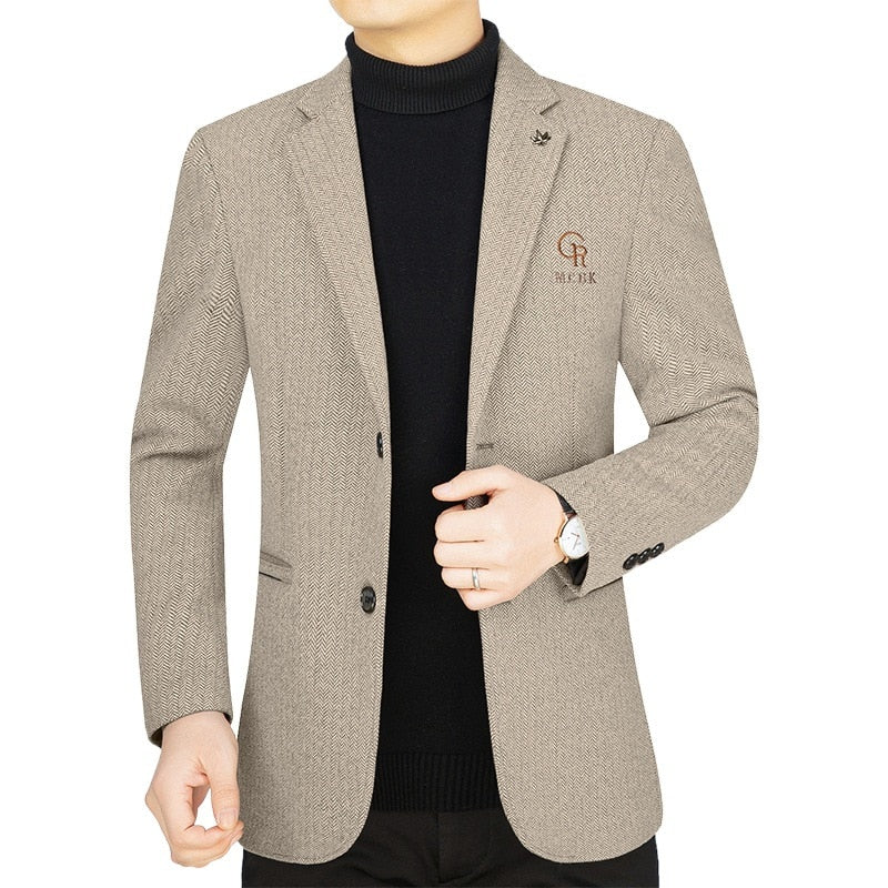 Slim Fit Single Breasted Business Casual Blazer Wear.Style