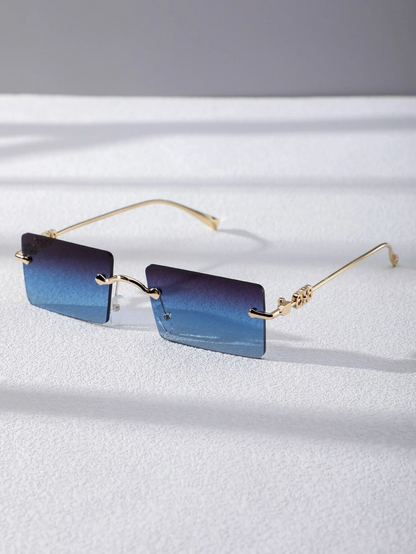 Rectangle Lens Rimless Sunglasses