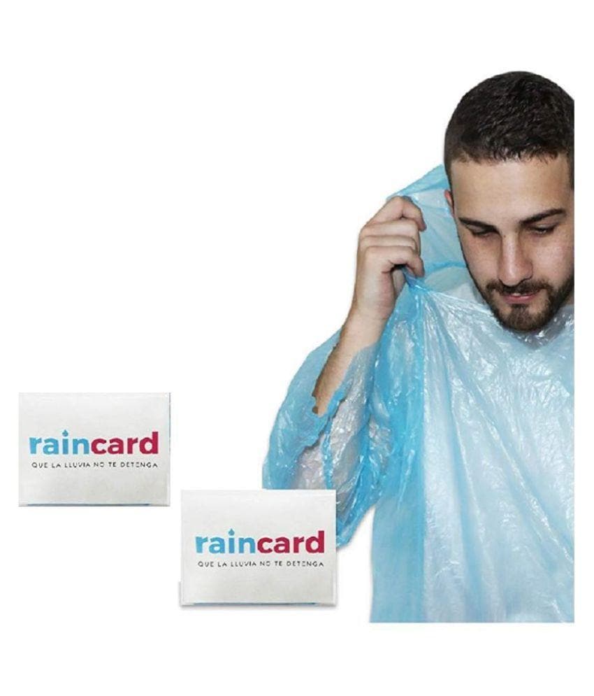 Card Sized Pocket Unisex Raincoat (Pack of 3 / 6 / 12)