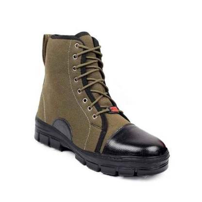 Synthetic Leather Steel Toe Airmix Sole Khaki Safety Boots