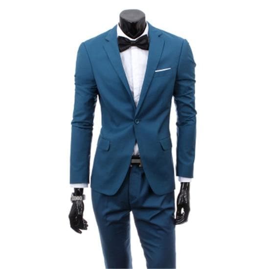 3 Piece Blue Slim Fit Suit with Grey Double Breasted Waistcoat to Hire |  Rathbones Tailor