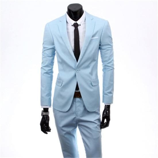 Single Breasted Three Piece Business Suit Coat Waistcoat Trousers