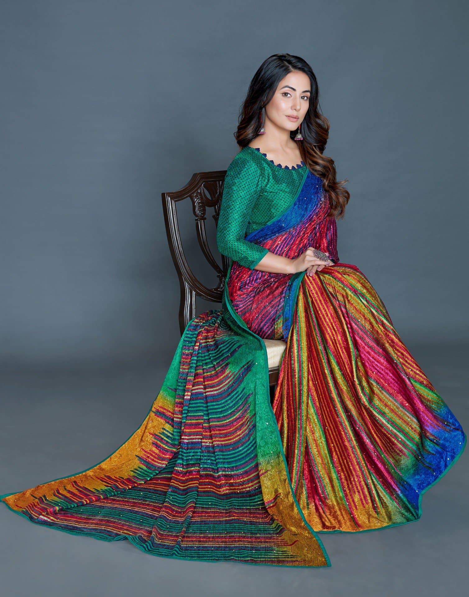 Dailywear printed satin crepe saree – VIKA Boutique