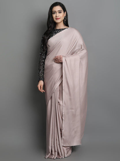 Bollywood Sequin Satin Silk Blend Saree