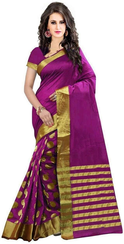 Woven Kanjivaram Cotton Silk Saree