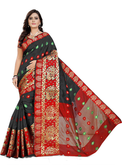 Self Design Banarasi Silk Cotton Blend Saree