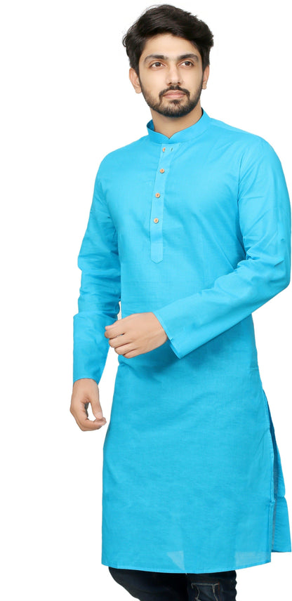 Mandarin Collar Knee Length Solid Straight Kurta