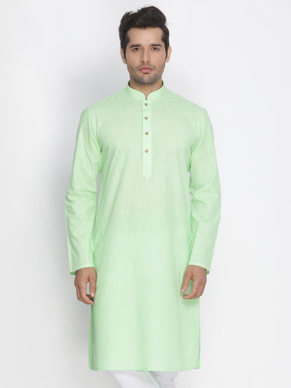 Mandarin Collar Knee Length Solid Straight Kurta