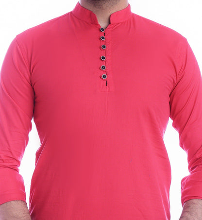 Full Sleeve Mandarin Collar Solid A-line Kurta