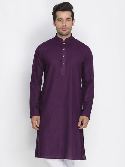 Mandarin Collar Knee Length Solid Straight Kurta