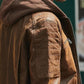 Brown Genuine Leather Jacket With A Removable Hood
