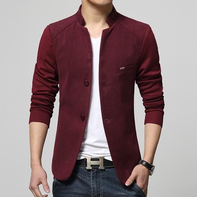 Single Breasted Slim Fit Woollen Blazer