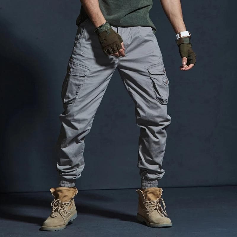 Cargo Pants Cotton Elasticity Trousers  Multi-Pocket Camouflage Joggers