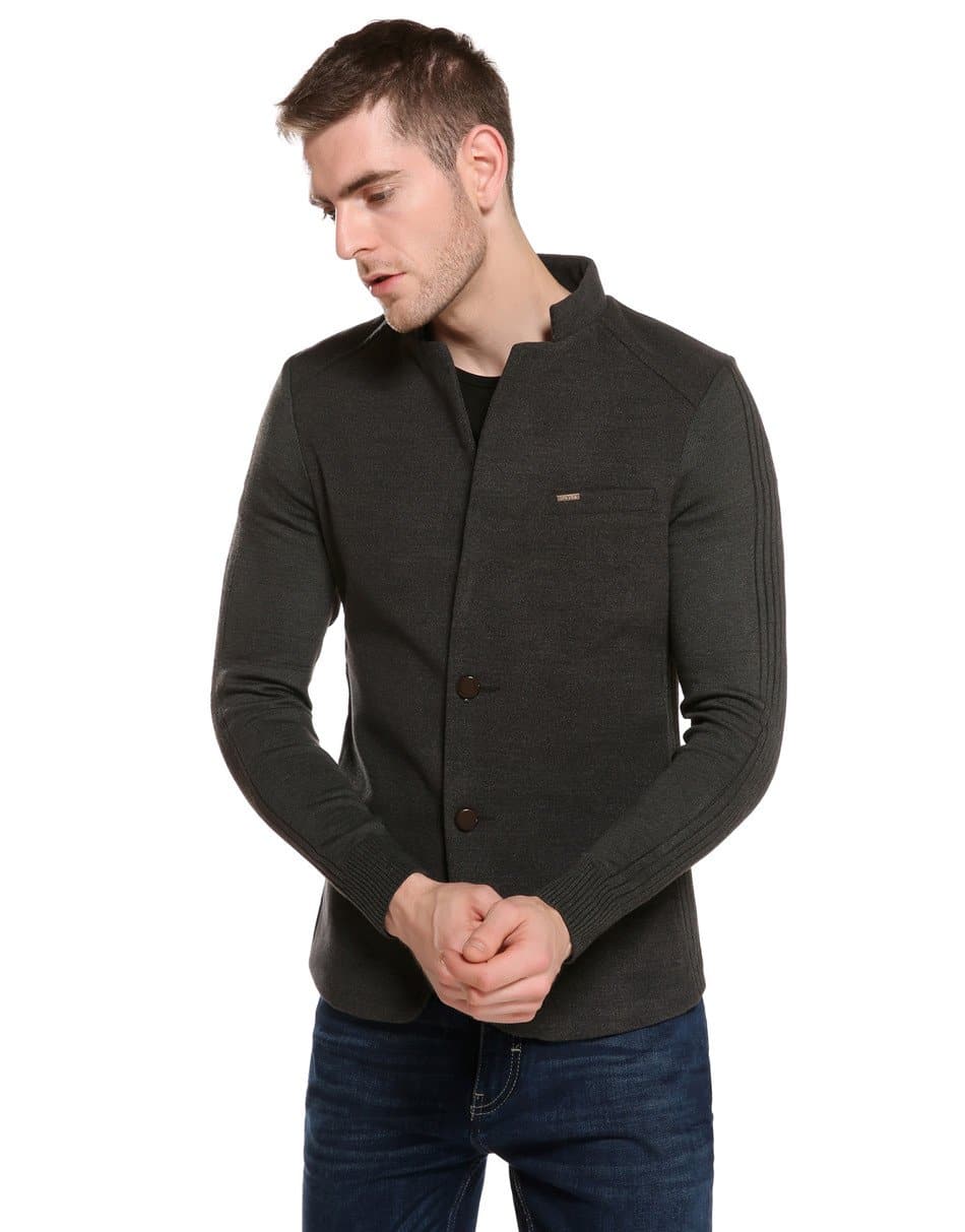 Single Breasted Slim Fit Woollen Blazer