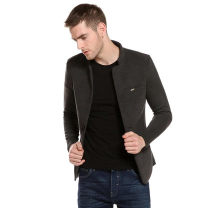 Single Breasted Slim Fit Woollen Blazer