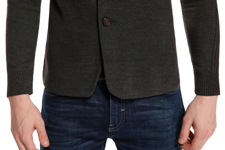 Single Breasted Slim Fit Woollen Blazer