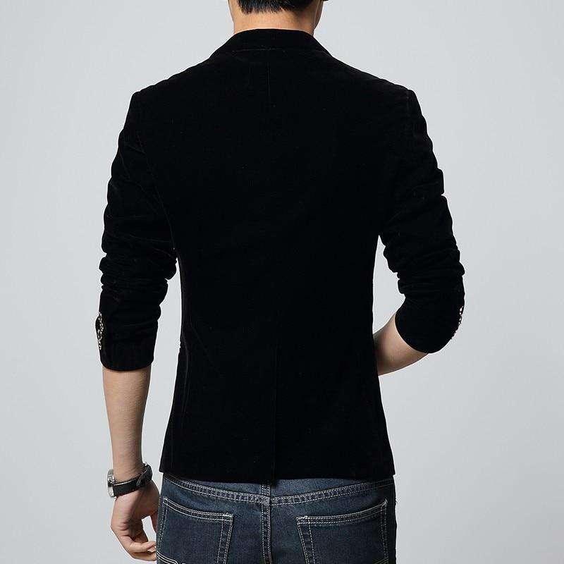 Single Button Slim Fit Velvet Blazer