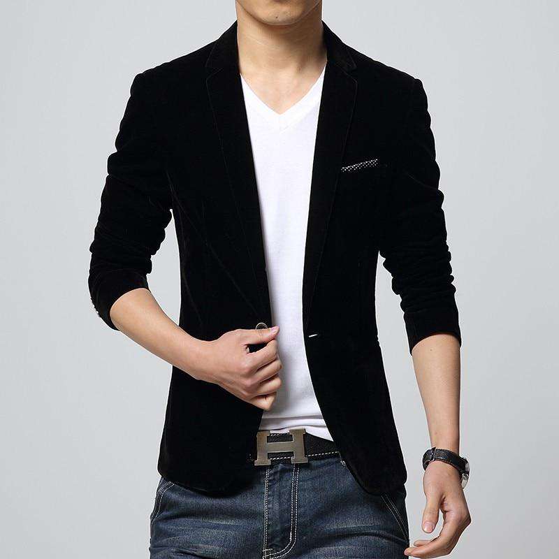 Single Button Slim Fit Velvet Blazer Wear.Style