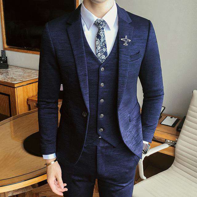 Luxury Slim Fit Single Breasted British 3 Piece Suit