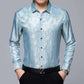 Jacquard Long Sleeve Loose Silk Shirt