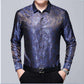 Jacquard Long Sleeve Loose Silk Shirt