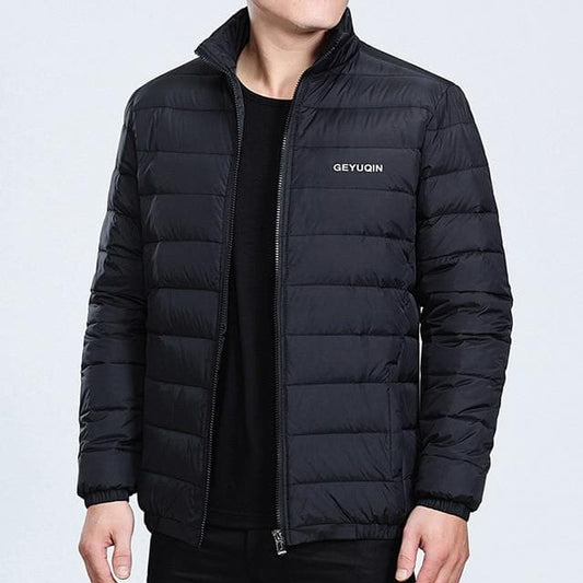 Black Duck Down Light Warm Stand Collar Feather Parkas Jacket