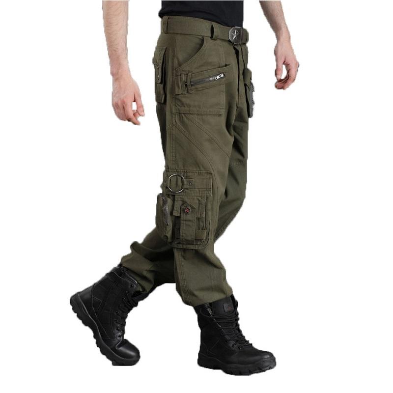 Military Style Tactical Camo Multi Pocket Zipper Cargo Pants