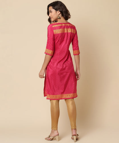 Polka Print Straight Kurta