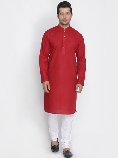 Mandarin Collar Knee Length Solid Straight Kurta