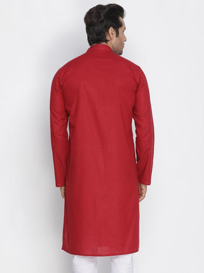 Mandarin Collar Knee Length Solid Straight Kurta