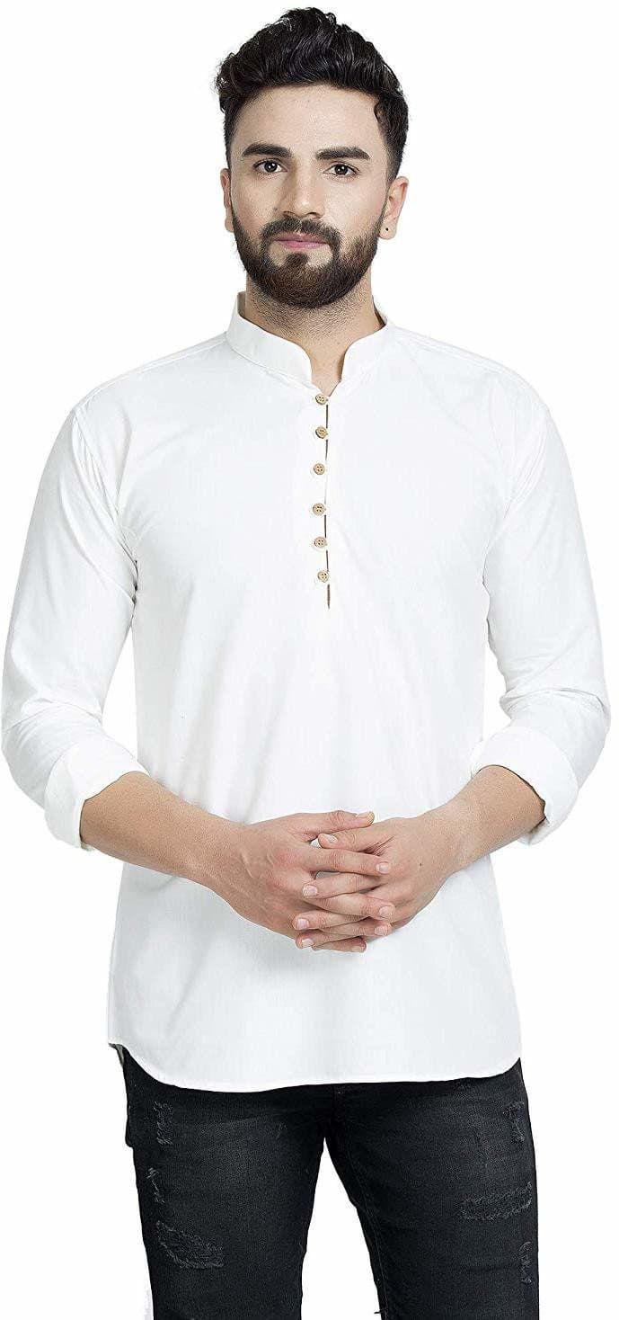 Full Sleeve Mandarin Collar Solid A-line Kurta