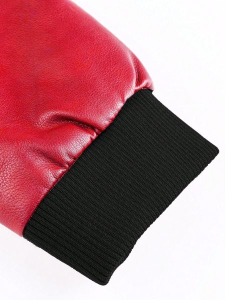 Zip Up Hooded PU Leather Jacket