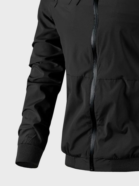 Letter Embroidery Zipper Bomber Jacket