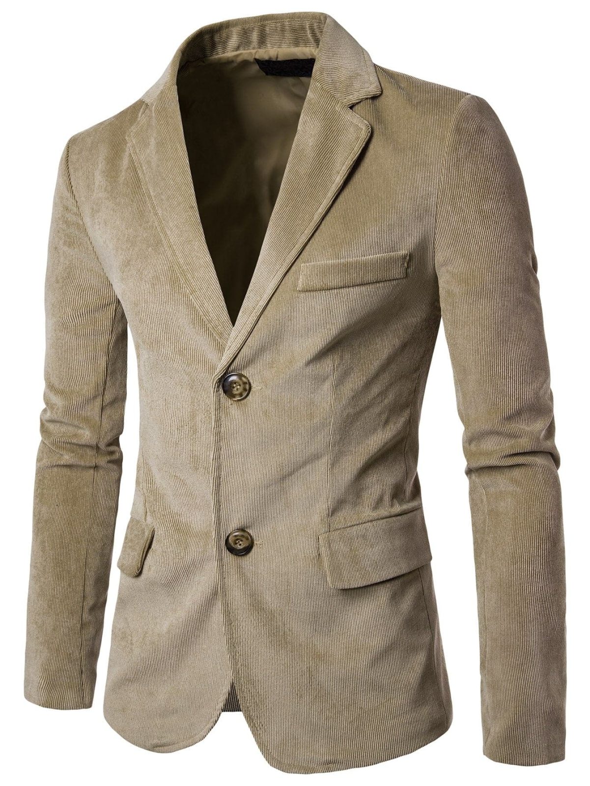 Single Breasted Button Front Corduroy Blazer