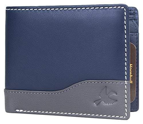 Navy Genuine Leather RFID Blocking Wallet