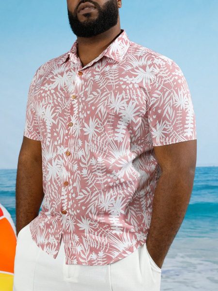 Tropical Print Button Front Half Sleeve Shirt