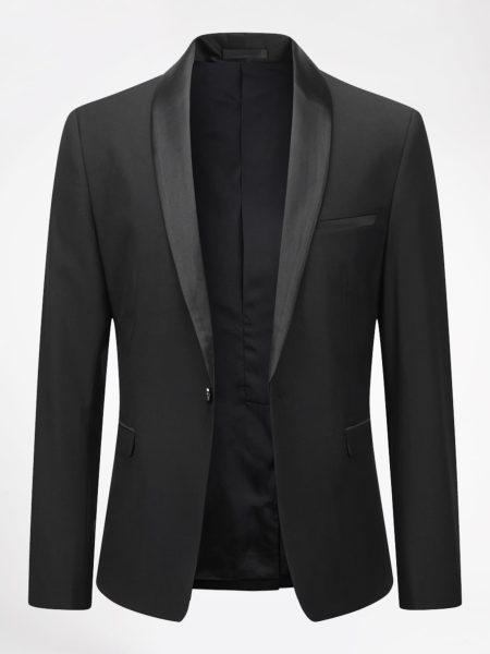 Shawl Collar Single Button Single Breasted Blazer